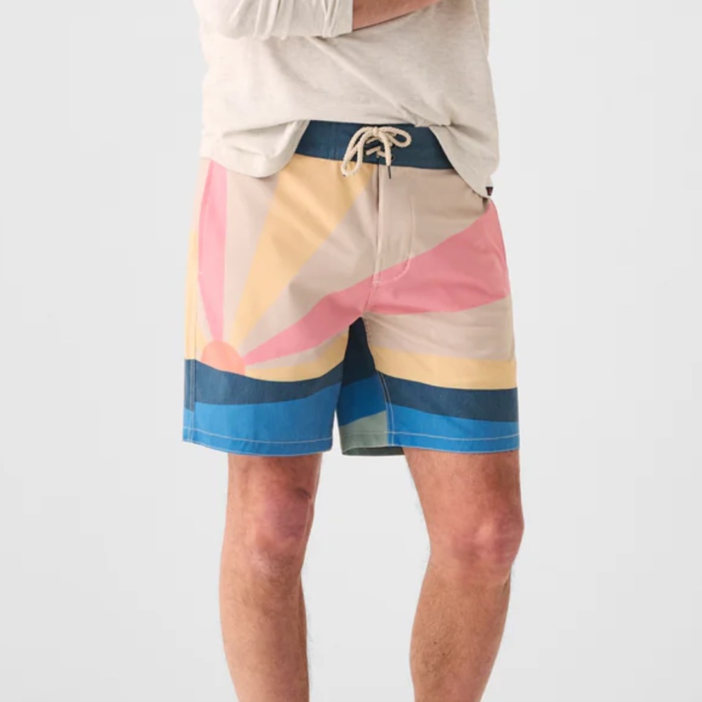 Faherty Soleil Boardshort 7" Fall Sunset